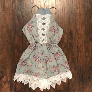 Lace floral Romper NWOT